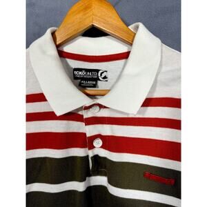 Vintage Ecko Unltd Shirt Mens 2XL Striped Retro Polo Golf Rhino Y2K Hip Hop 90s